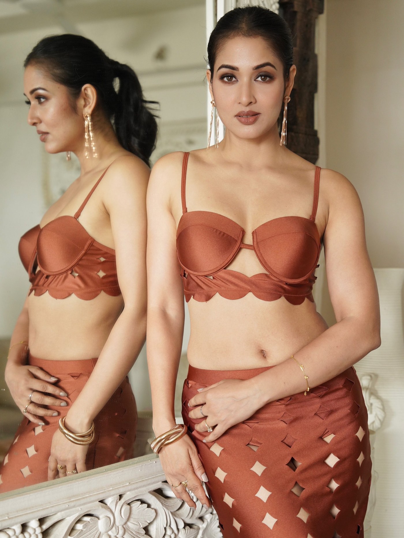Vidisha Srivastava's Burnt-Orange Satin Moment: A Masterclass in Bold Confidence