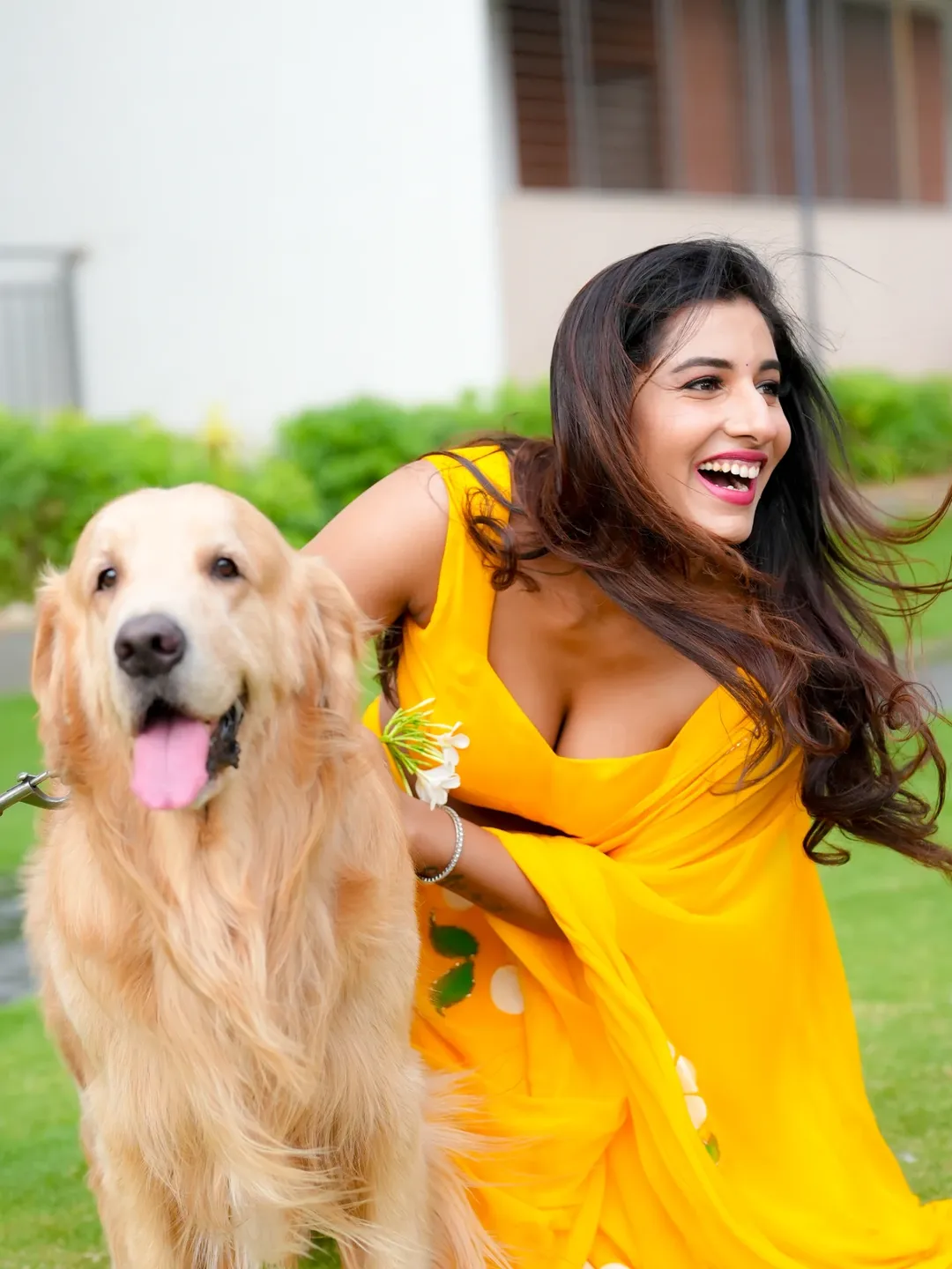 Vishnupriya Bhimeneni is spotted at a grand event, wearing an ornate outfit and jewelry.