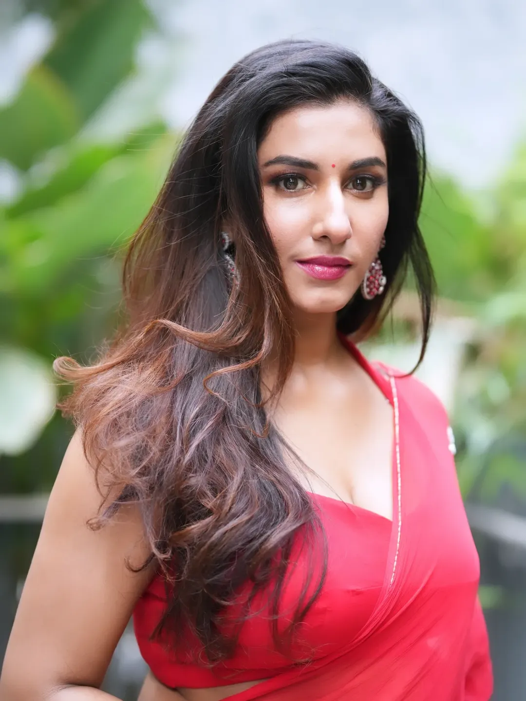 Vishnupriya Bhimeneni in Stunning Red Ethnic Wear
